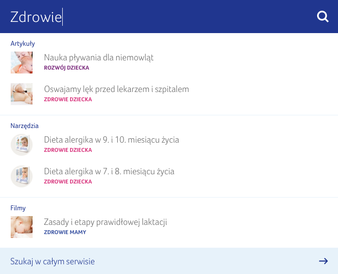 Wyszukiwanie z podpowiadaniem w czasie rzeczywistym